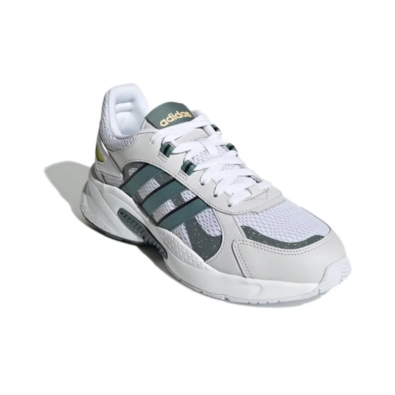 Adidas Neo Crazychaos Shadow Cushioning Slip Resistant Low Top Casual Shoes Men's White Gray Green-2
