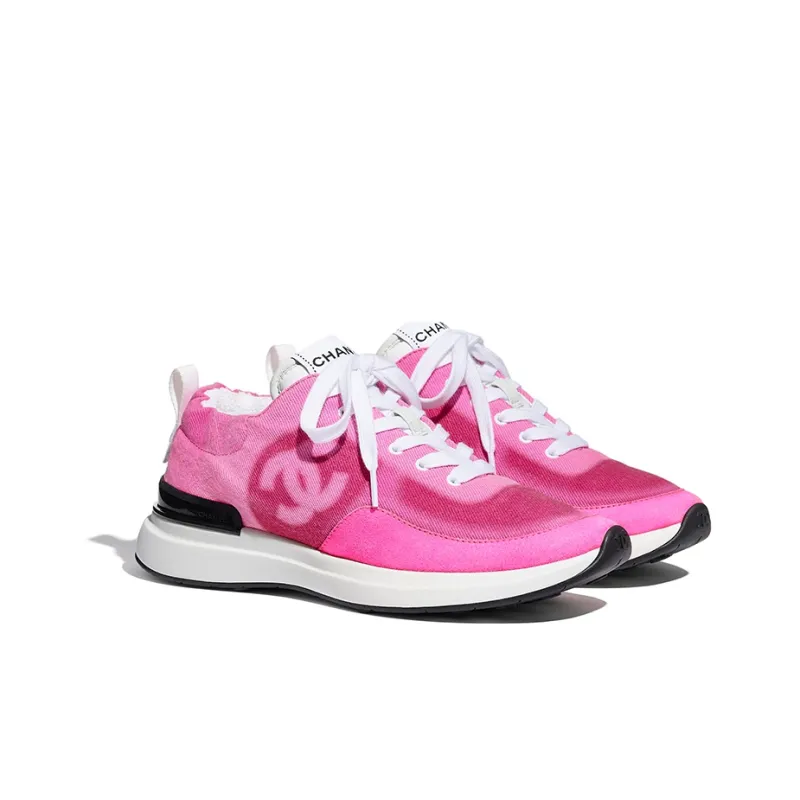 CHANEL Cushioned Slip Resistant Abrasion Resistant Breathable Low Top Casual Shoes Women's Neon Pink-2