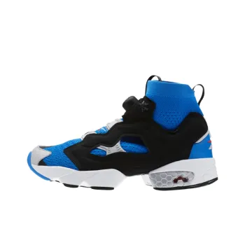 Reebok Instapump Fury Slip Resistant Shock Absorbers High Top Casual Shoes Unisex Black Blue