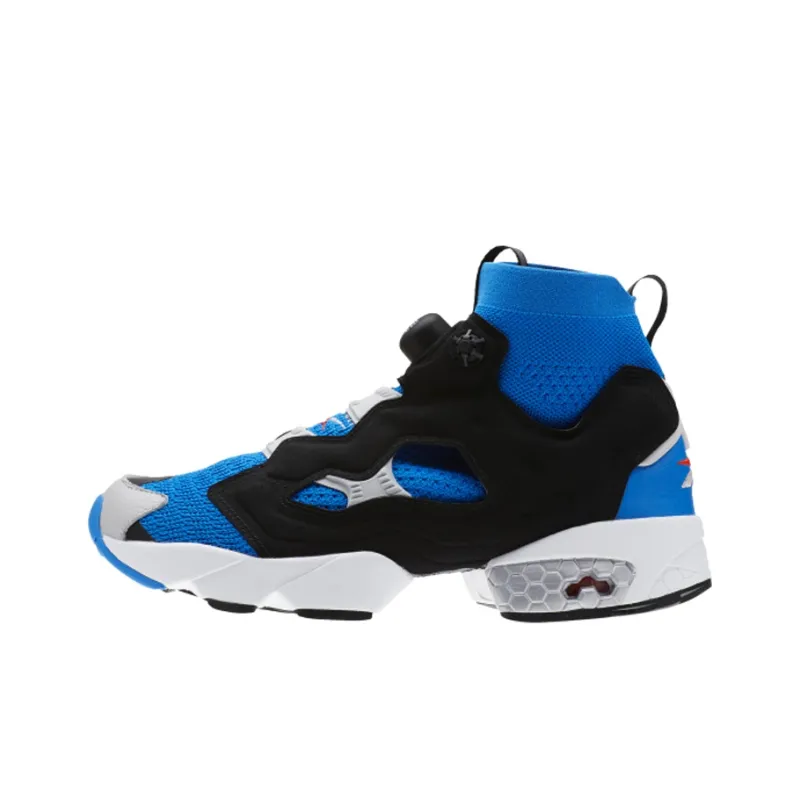 Reebok Instapump Fury Slip Resistant Shock Absorbers High Top Casual Shoes Unisex Black Blue-0