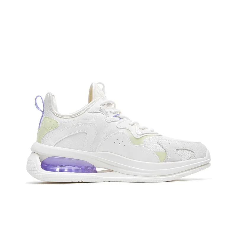Anta Cushioning Anti Slip And Wear Resistant Low Top Sports Casual Shoes Unisex White Purple-1