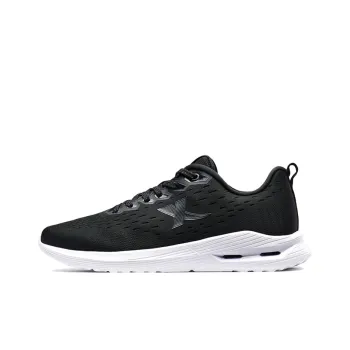 XTEP Breathable Mesh Comfortable Athletic Shoes Cushioned Slip Resistant Low Top Running Shoes Men's Black