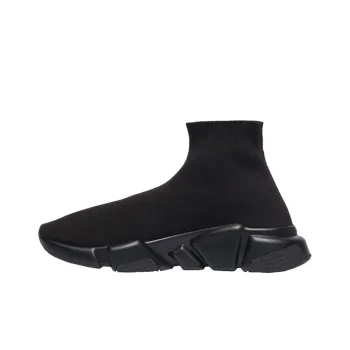 Balenciaga Speed Graffiti Trainers Black White Logo Women's