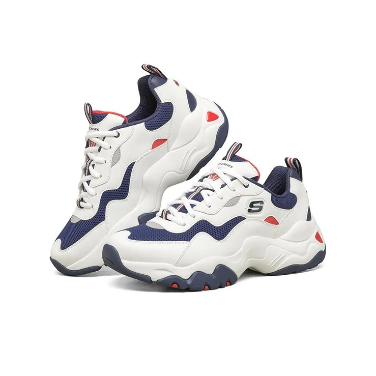 Skechers D Lites Low Top Running Shoes White/Blue/Red-2