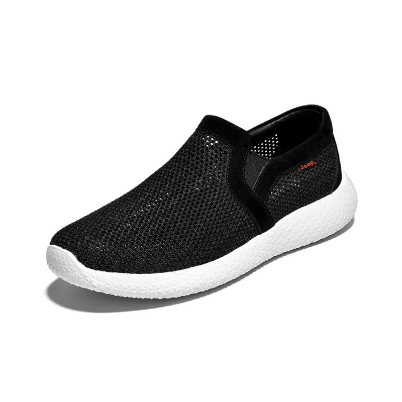 Jeep Cushioning, Wear Resistant Low Top Casual Shoes Men's Black-2