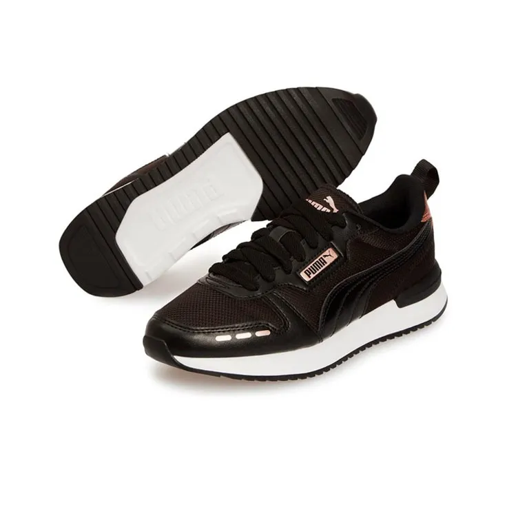 PUMA R78 Shine Anti-Slip And Wear-Resistant Coverage Low-Top Casual Shoes Women's Black Rose Gold-2