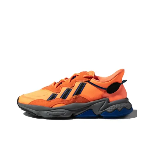 Adidas Originals Ozweego 2 Casual Shoes Men Mid-Top Warning Red Fluorescent/Four Degree Grey/Collegiate Blue/No. 1 Black