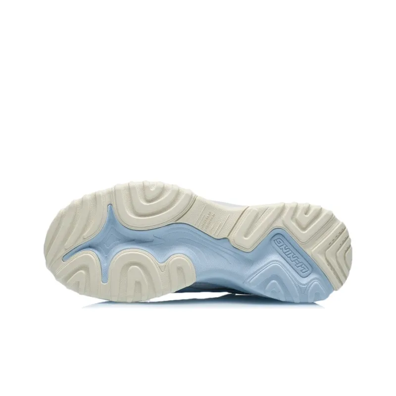 LINING Aurora WindWalker Chunky Sneakers Women's Low Top Coin Gray/Celestial Blue-4