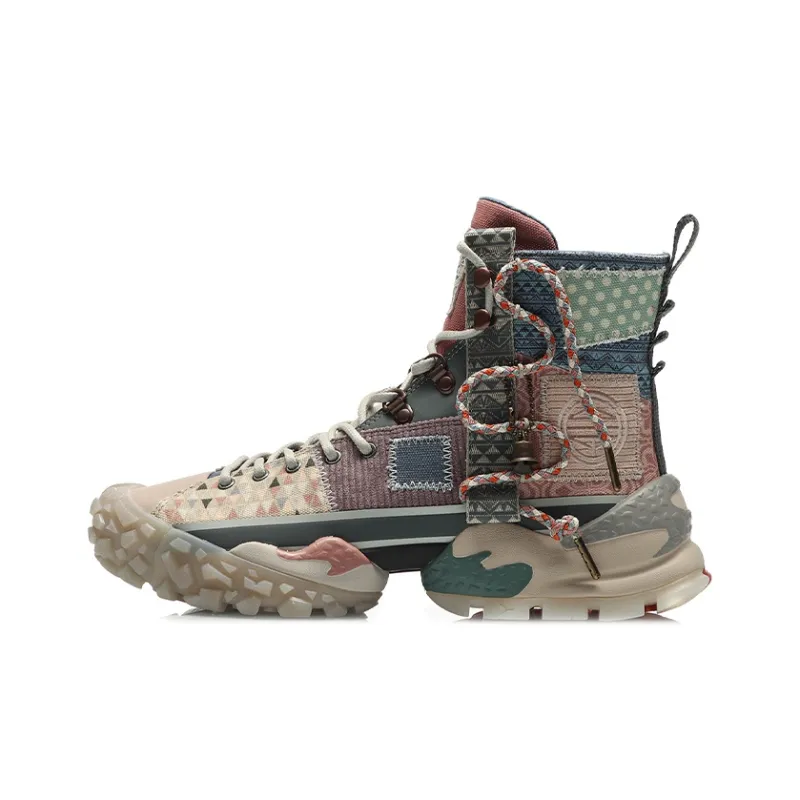 LINING CF Tracing Casual Shoes Unisex High Top Gray/Green-0