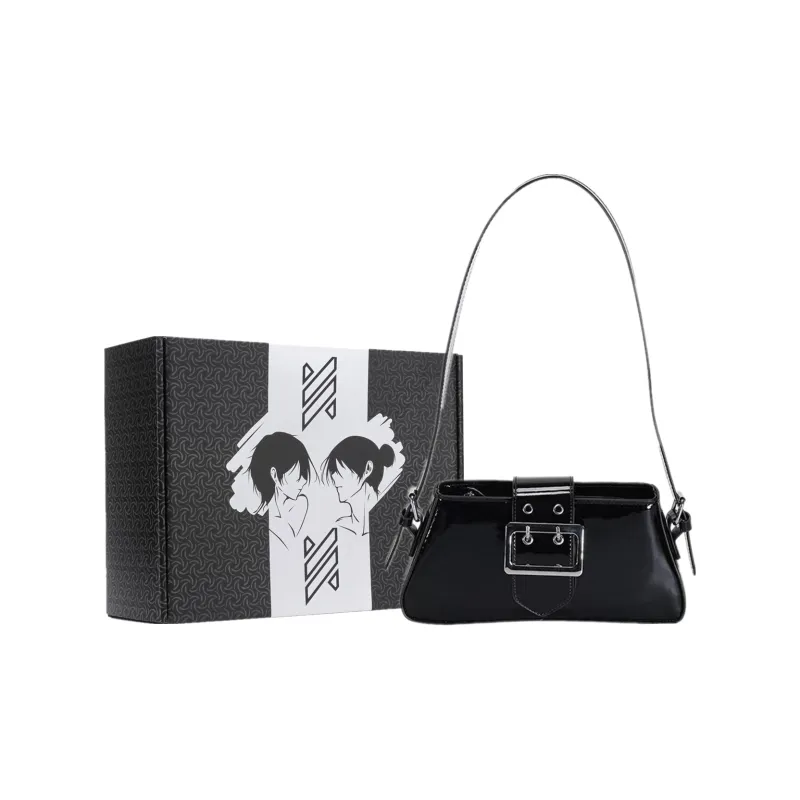 NOMK PU Leather Small Square Bag Shoulder Bag, Baguette Bag Shoulder Bag Medium Size Women's Silver-1