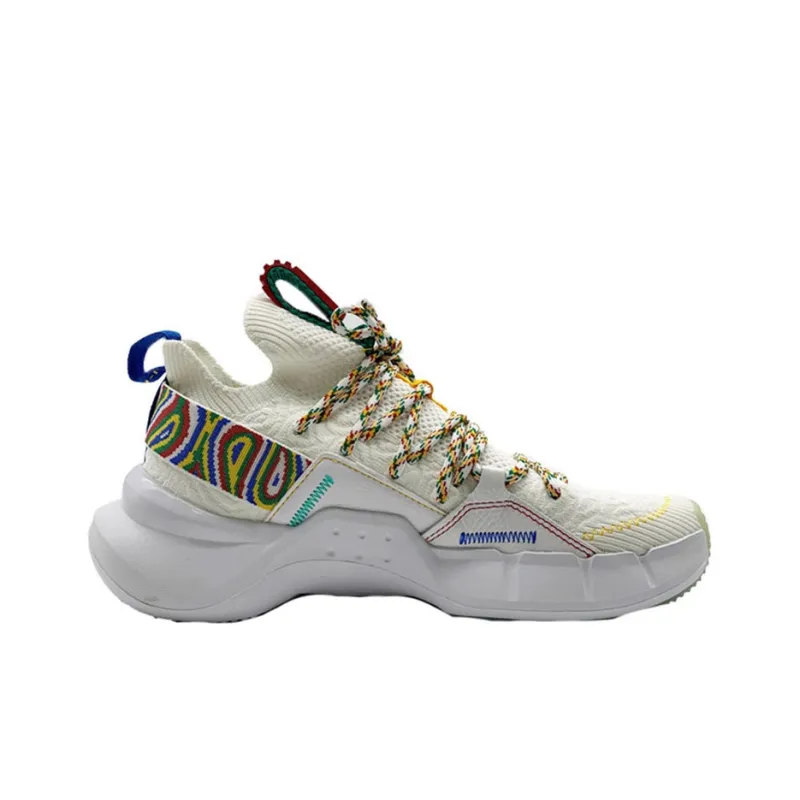 LiNing Essence 2.3 Cushioned Slip Resistant Low Top Casual Shoes Women's White Multicolor-1