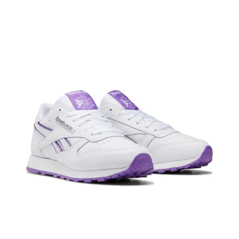 Reebok Classic Leather Sports Casual Shoes 'White Purple' Women's-2