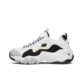 Skechers D'lites 3.0 Running Shoes White/Black/Gold Women's