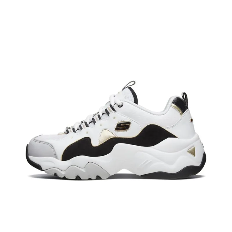 Skechers D'lites 3.0 Running Shoes White/Black/Gold Women's-0