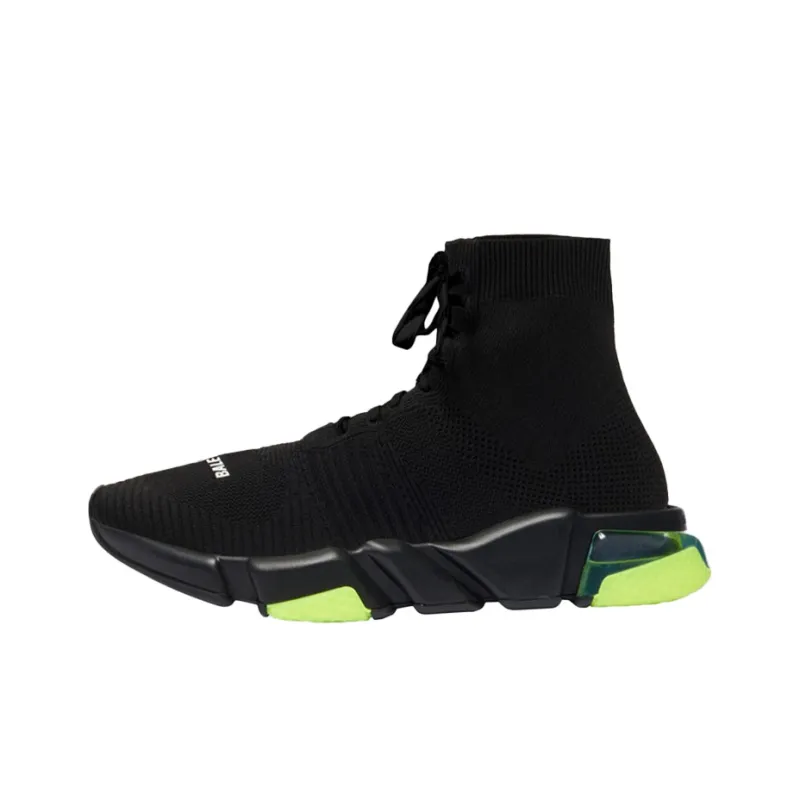 Balenciaga Speed Lace Up Clear Sole Yellow Fluo-0