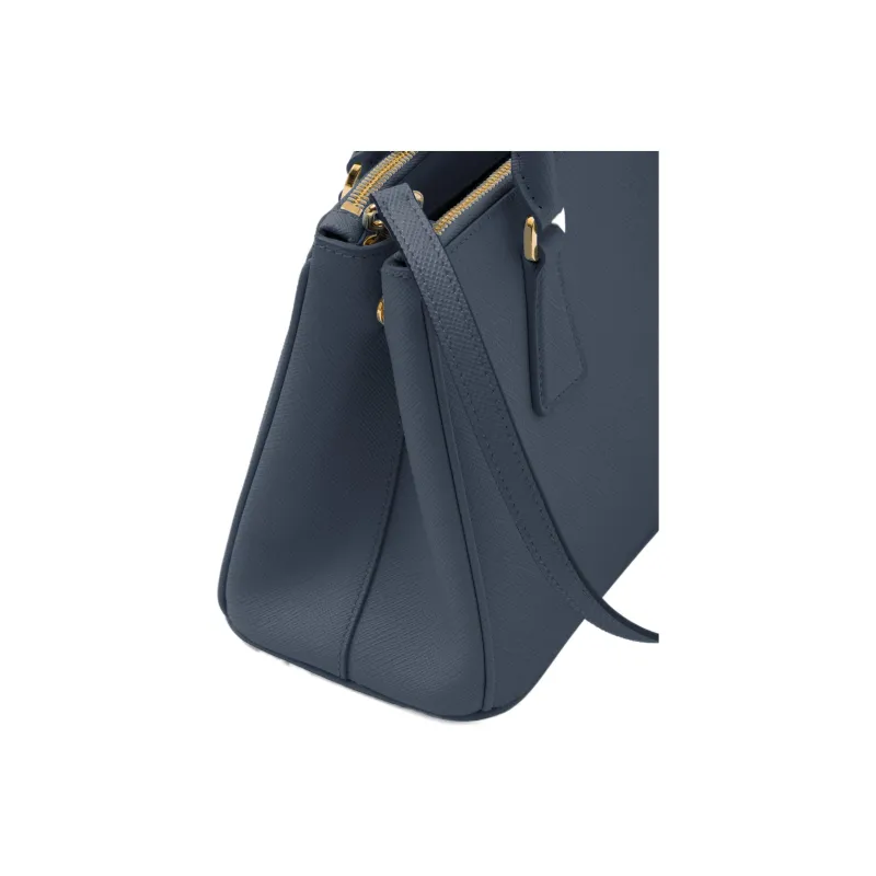 PRADA Galleria Killer Bag Leather Shoulder Bag Crossbody Bag Handbag Small Size Women's Dark Blue-4