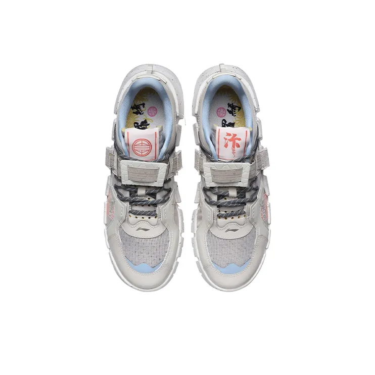 LiNing CF Durable Breathable Lightweight Low Top Casual Shoes Unisex Silver Fish Gray-3