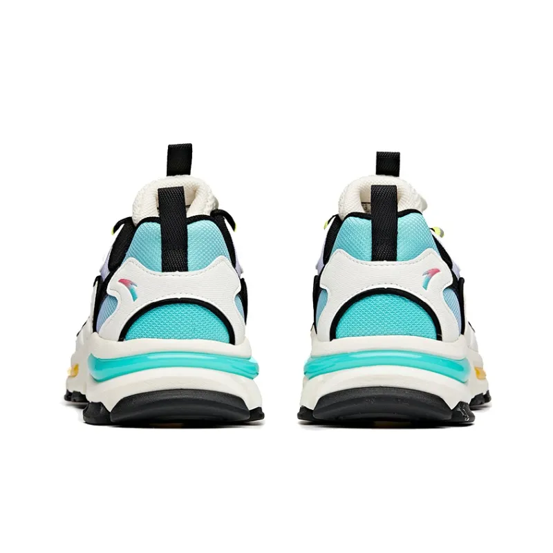 Anta Life Collection Millennium Glacier Anti Slip Wear Resistant Low Top Sports Casual Shoes Women's White Black Green-3