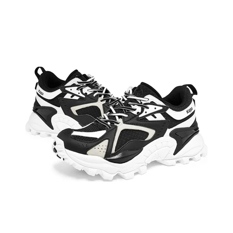 Kappa Cushioned Slip-Resistant Low-Top Casual Shoes Unisex Black White-3