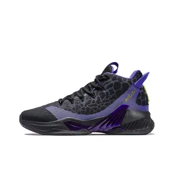 XTEP Cushioning Anti Slip And Wear Resistant High Top Basketball Shoes Men's Black Purple
