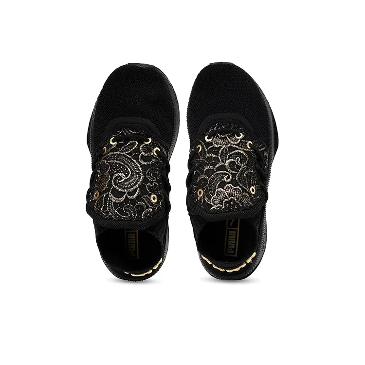 PUMA Tsugi Low Running Shoes Black/Gold Women's-2
