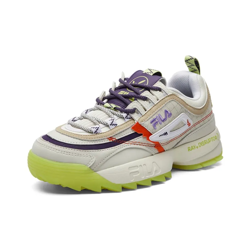 FILA FUSION Ray 1 Cushioning Anti Slip And Wear Resistant Coverage Support Low Top Casual Shoes Women's Multicolor-1