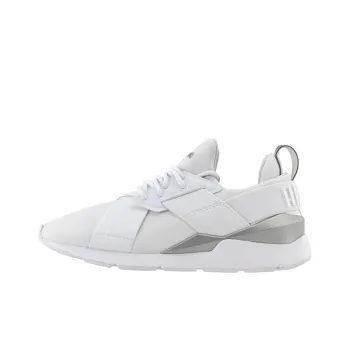 PUMA Muse Perf Lace Low Top Sneakers White Women's