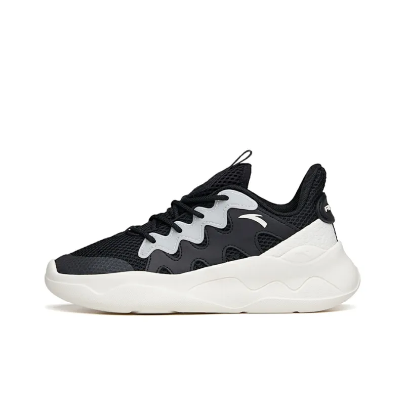 Anta Life Collection Chao Bai Non slip Wear resistant Shock Absorption Low Top Casual Shoes Women's Black White-0