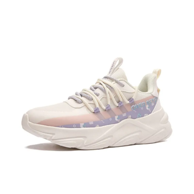 361° Clouds Yunshang Cushioning Anti Slip And Wear Resistant Low Top Sports Casual Shoes Women's White Purple-1