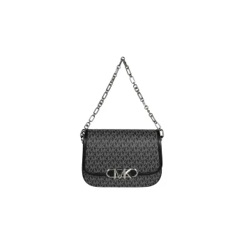 MICHAEL KORS PARKER PVC Messenger Bag Handbag Shoulder Bag Medium Size Women's Black & Gray