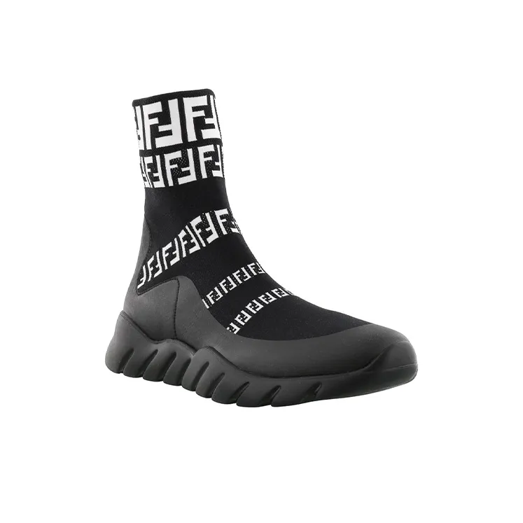 FENDI FF Motif Tech Fabric High 'Black'-1