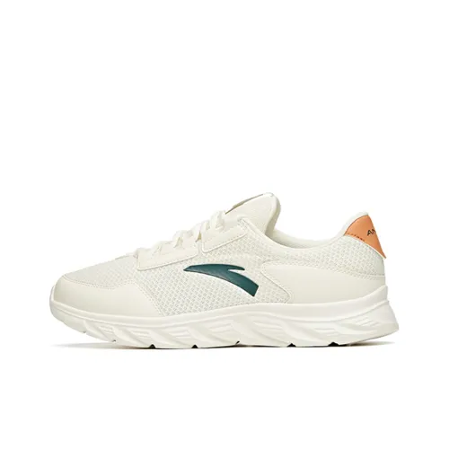 ANTA Running Collection Running Shoes Men Low-Top Ivory White/Dark Moss Green