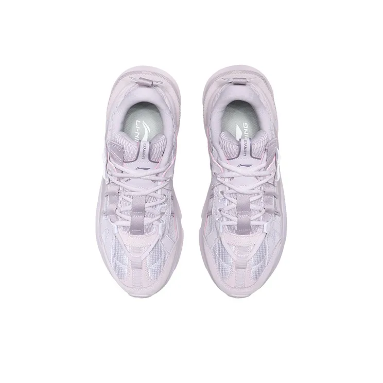 LiNing Nebula M1 Cushioning Anti Slip Wear Resistant Breathability Low Top Sports Casual Shoes Women's Gray Purple-3