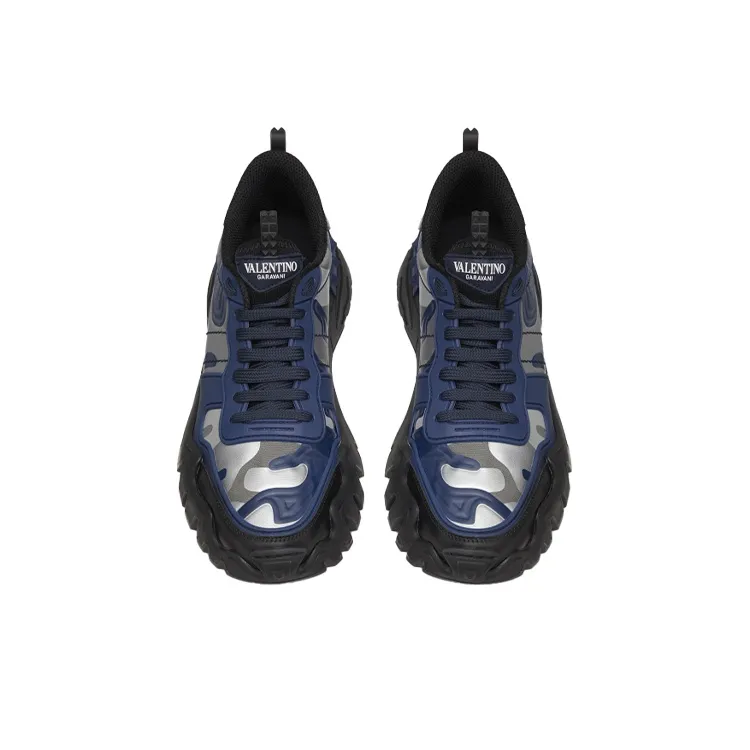 Valentino Rockrunner Lightweight Low Top Casual Shoes Men's Blue-3