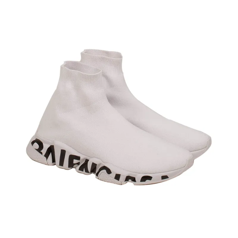 Balenciaga Speed Graffiti Trainers White Black-3