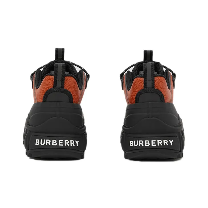 Burberry Arthur Wear-Resistant Low-Top Casual Shoes Men's Black Orange-4