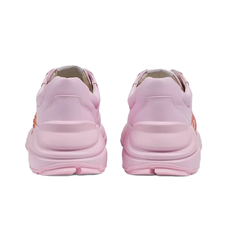 GUCCI Rhyton Heart Apple Pattern Low Top Casual Shoes Women's Pink-4