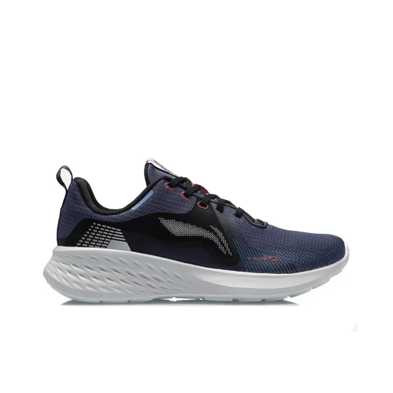 LiNing SOFT ELEMENT Element Cushioning Anti Slip And Wear Resistant Low Top Sports Casual Shoes Men's Black Blue-1