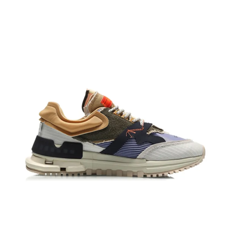 LiNing 001 Slip Resistant, Breathable, And Supportive Low Top Casual Shoes Men's Gray Green Purple-1