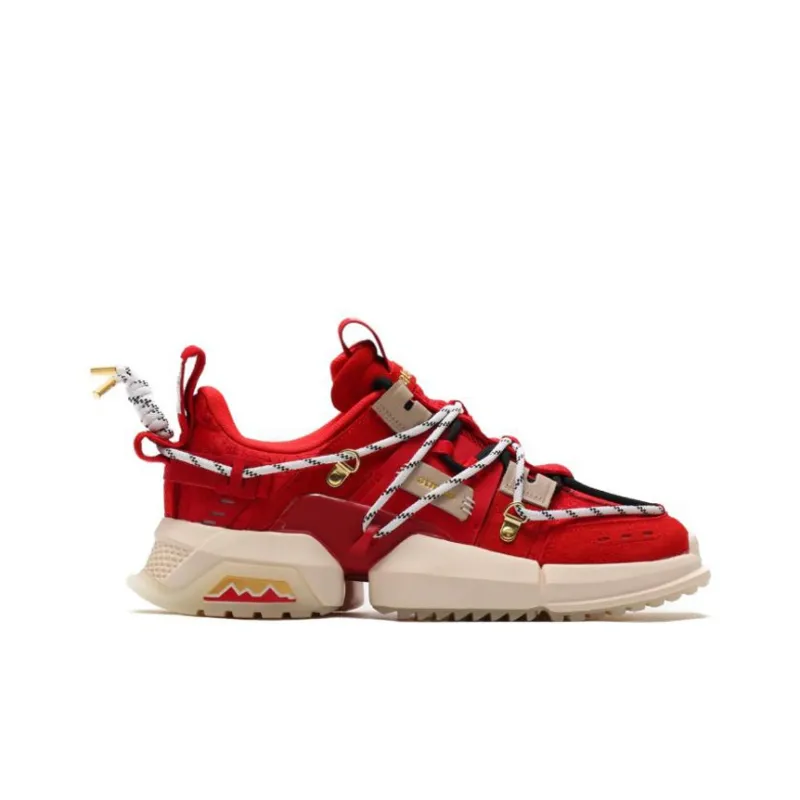 Atmos x LiNing Cushioning, Slip Resistant, And Abrasion Resistant Low Top Sports Casual Shoes Men's Red-1