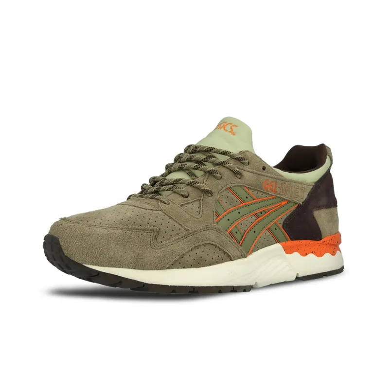 Asics Gel-Lyte 5 Slip-Resistant Low-Top Casual Shoes Men's Olive Green Orange-2
