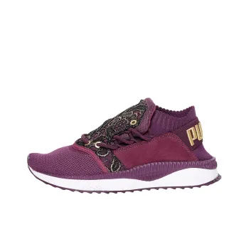 PUMA Tsugi Cushioned Slip Resistant Lightweight Low Top Casual Shoes Women's Purple Gold White