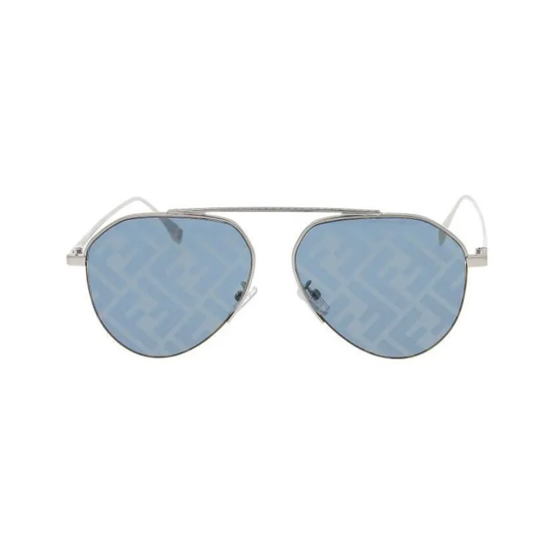 FENDI Alloy Aviator Sunglasses Unisex Silver-1