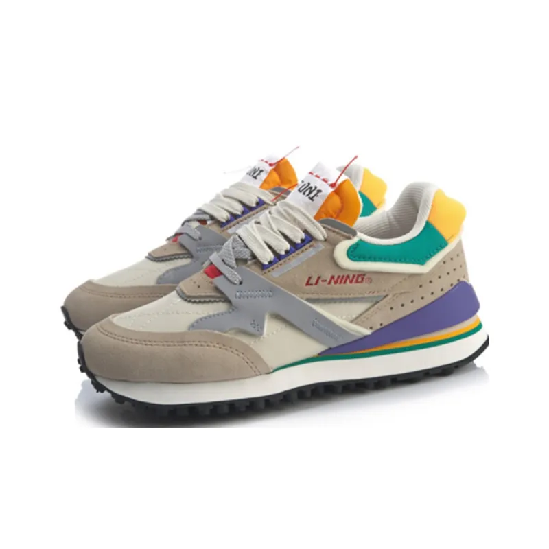 LiNing Anti Slip And Wear Resistant Lightweight Low Top Casual Shoes Women's Mist Apricot-2
