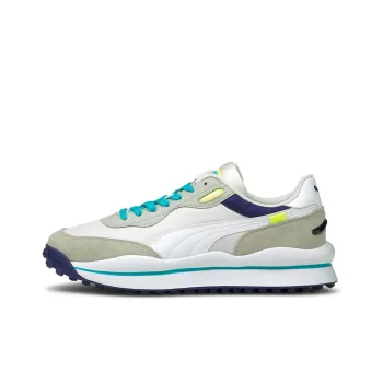 PUMA Style Rider Skies Cushioning Anti-Slip And Wear-Resistant Low-Top Casual Shoes Men's White Gray Blue