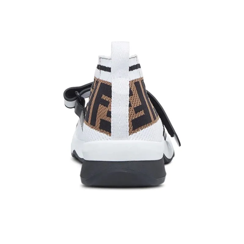 FENDI Women's FF Motif Rockoko Sneaker 'White Brown'-3