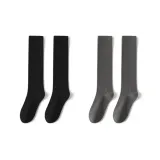 2 Pack (Black Calf Socks+Dark Gray Calf Socks)