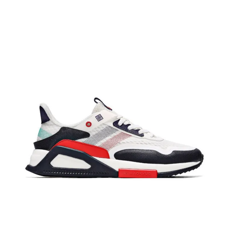 361° Breathable Low Top Sports Casual Shoes Men's White Blue Orange-1
