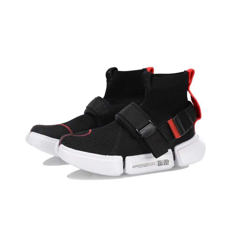 LINING Essence 2 Casual Shoes Women's High Top Black/Red-2