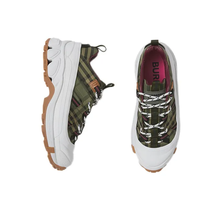 Burberry Arthur Check Cotton Military Green Women's-3